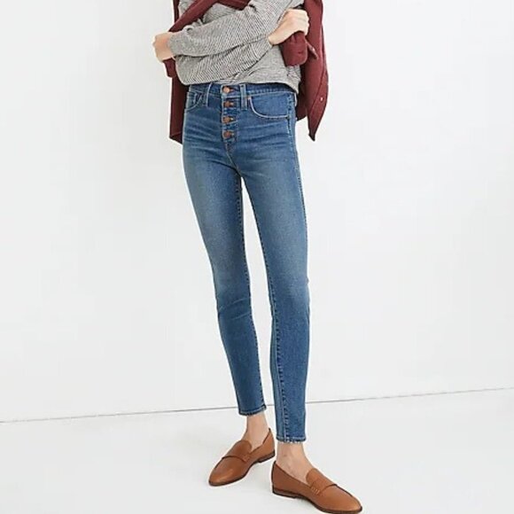 Madewell Women's Dewitt Wash Button Front 10" High-Rise Skinny Tencel Jeans - 26 - Picture 1 of 10